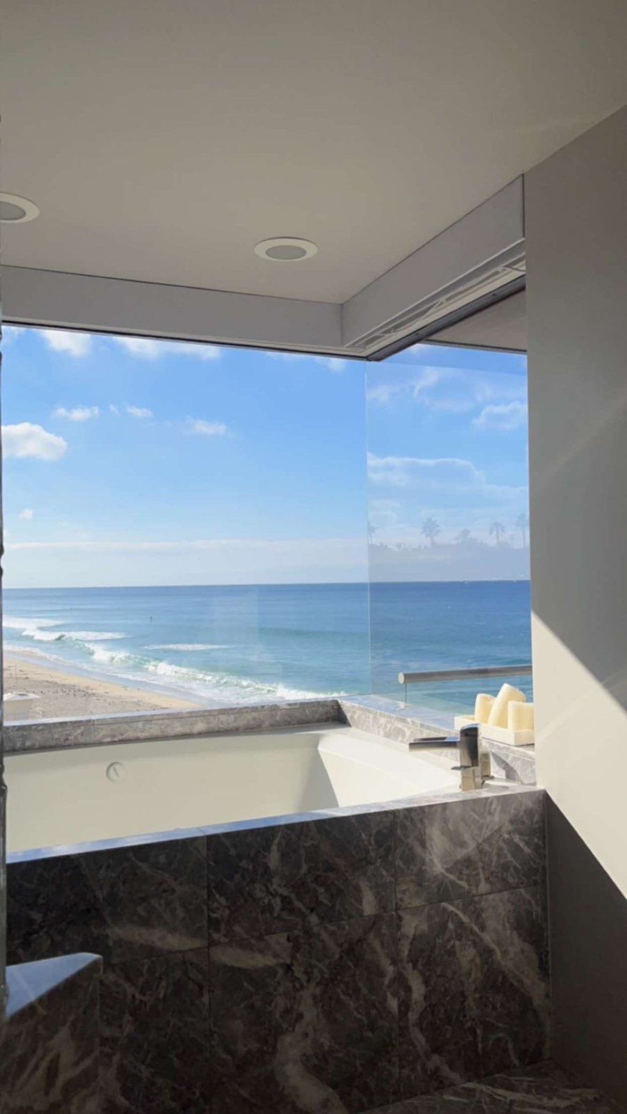 Crystal-clear ocean-view glass at a San Diego coastal home cleaned by Waves Window Washing